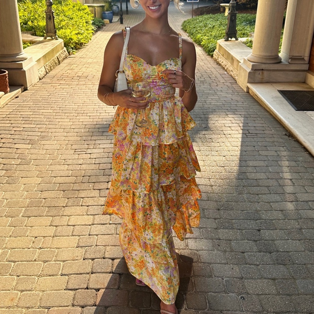 Floral Ruffle Maxi Dress